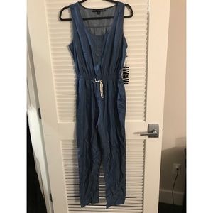 NWT Chambray Denim Jumpsuit